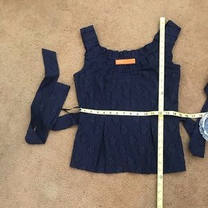 Cynthia Steffens Navy plenum top